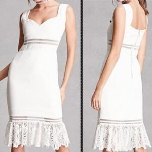 NWT RD & Koko Ivory Pleated Sweetheart Midi Dress